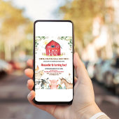 Landtiere Barnyard Boy Barn Party Geburtstag Einladung