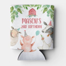 Landtiere Barnyard Boy Bauernhof Red Cow Pig Dosenkühler