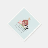 Landtiere Barnyard Boy Blue Birthday Paper Serviette (Ecke)