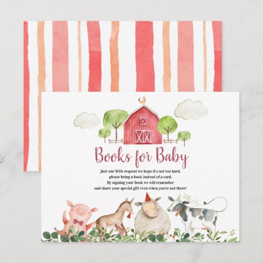 Landtiere Barnyard Bücher für Baby Postkarte (Vorne/Hinten)