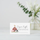 Landtiere Barnyard Diaper Raffle Ticket Begleitkarte (Stehend Vorderseite)