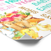 Landtiere Barnyard erstes Geburtstagszeichen Poster (Ecke)