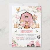 Landtiere Barnyard FARM GEBURTSTAG Einladung (Vorderseite)