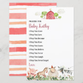 Landtiere Barnyard Gebete für Baby (Vorne/Hinten)