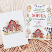 Landtiere Barnyard Geburtstagspartei Einladung