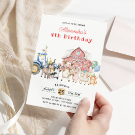 Landtiere Barnyard Geburtstagspartei Einladung