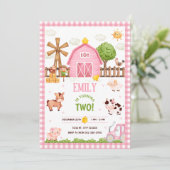 Landtiere Barnyard Geburtstagsparty Einladung (Stehend Vorderseite)