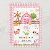 Landtiere Barnyard Geburtstagsparty Einladung (Vorne/Hinten)