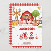 Landtiere Barnyard Geburtstagsparty Einladung (Vorne/Hinten)