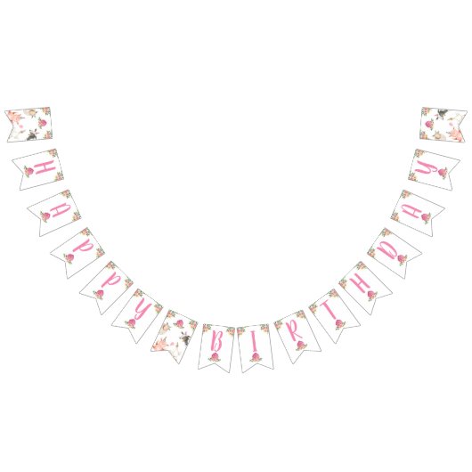 Landtiere Barnyard Girl Happy Birthday Banner (Alle)