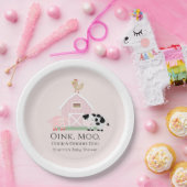 Landtiere Barnyard Girl Pink Babydusche Pappteller (Party)