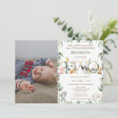 Landtiere Barnyard Grüne 2. Geburtstag Foto Einladung (Stehend Vorderseite)