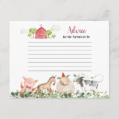 Landtiere Barnyard Grüne Beratung Begleitkarte (Vorderseite)