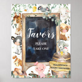 Landtiere Barnyard Grüne Favoriten Zeichen Poster