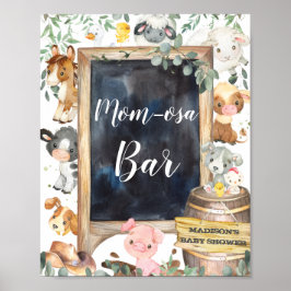 Landtiere Barnyard Grüne Mama-osa Bar Sign Poster