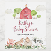 Landtiere Barnyard Grüne Wein Weinetikett (Einzelnes Label)