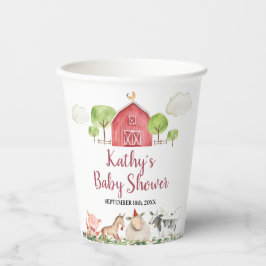 Landtiere Barnyard Grüne Weißbuch Pappbecher