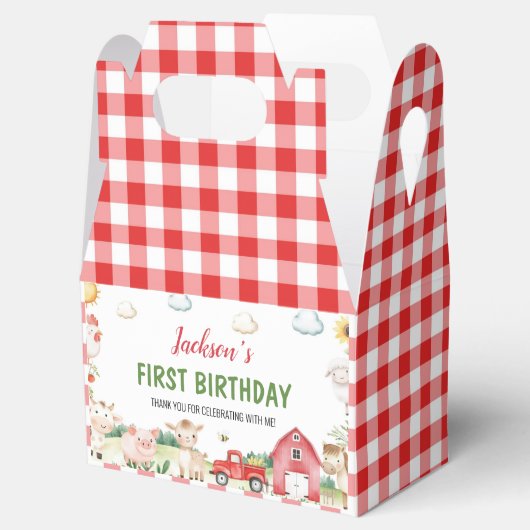 Landtiere Barnyard Kindergeburtstag Geschenkschachtel (Geöffnet)