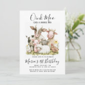 Landtiere Barnyard Land Geburtstag Einladung (Stehend Vorderseite)