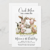 Landtiere Barnyard Land Geburtstag Einladung (Vorne/Hinten)