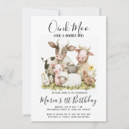 Landtiere Barnyard Land Geburtstag Einladung