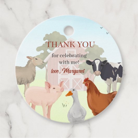Landtiere Barnyard Party Geschenkanhänger (Vorderseite)