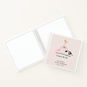 Landtiere Barnyard Pink Baby Shower Gästebuch Notizblock (Innenseite)