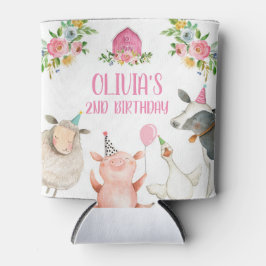 Landtiere Barnyard Pink Bauernhof Gefäldemarken Dosenkühler