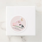 Landtiere Barnyard Pink Geburtstag Danke Favo Geschenkanhänger (Beispiel)