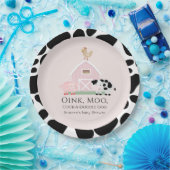 Landtiere Barnyard Pink Girl Baby Dusche Pappteller (Party)