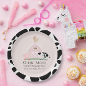 Landtiere Barnyard Pink Girl Baby Dusche Pappteller (Party)