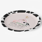 Landtiere Barnyard Pink Girl Baby Dusche Pappteller (Schrägansicht)