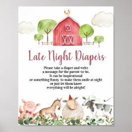 Landtiere Barnyard Spate Night Diapers Poster