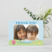 Landtiere Barnyard Vielen Dank Foto-Karten Einladung (Stehend Vorderseite)