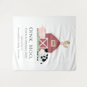 Landtiere Barnyard White Baby Dusche Willkommen Wandteppich (Vorderseite (Horizontal))