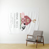 Landtiere Barnyard White Baby Dusche Willkommen Wandteppich (Beispiel (Horizontal))