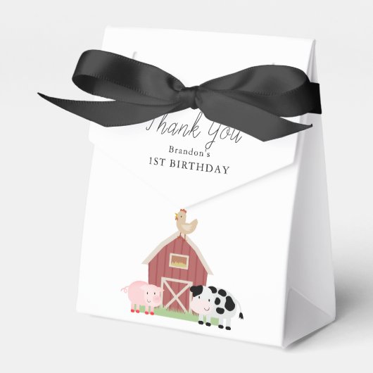 Landtiere Barnyard White Birthday Gevor Box Geschenkschachtel (Vorderseite)