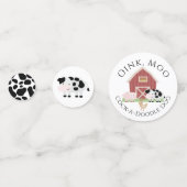 Landtiere Barnyard White Geburtstag Confetti Konfetti (Rückseiten)