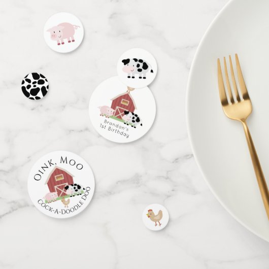 Landtiere Barnyard White Geburtstag Confetti Konfetti (Gruppe)