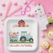 Landtiere Blue Boy Barnyard Geburtstagspartei Pappteller (Party)