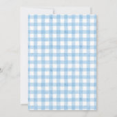 Landtiere Blue Gingham Boy Girl First Birthday Einladung (Rückseite)
