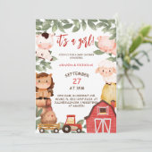 Landtiere Boho Niedlich Girls Babydusche Einladung (Stehend Vorderseite)