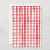 Landtiere Boy Red Gingham Barnyard Birthday Einladung (Rückseite)