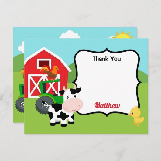 Landtiere Danke Karte (Vorne/Hinten)