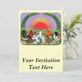 Landtiere Einladung (Stehend Vorderseite)