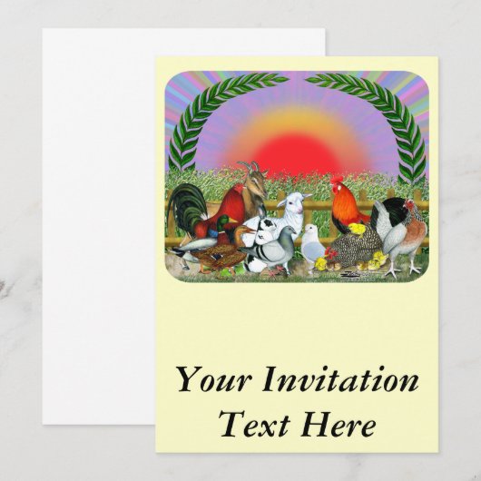 Landtiere Einladung (Vorne/Hinten)