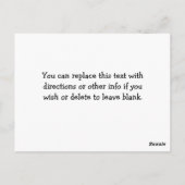 Landtiere Einladung zum ersten Geburtstag Postkarte (Rückseite)