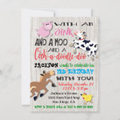 Landtiere Einladung zur Geburtstagsfeier (Vorderseite)