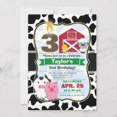 Landtiere Einladung zur Geburtstagsfeier (Vorderseite)