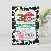 Landtiere Einladung zur Geburtstagsfeier (Stehend Vorderseite)